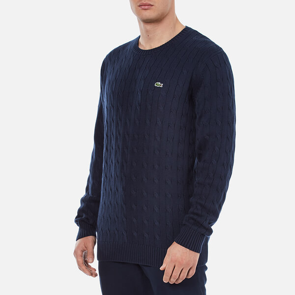 Lacoste Men's Cable Knitted Sweater - Navy - Free UK Delivery over £50