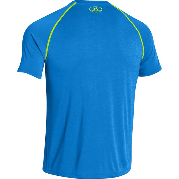 Under Armour Men's Tech T-Shirt - Jet Blue/Hi Vis Yellow Sports ...