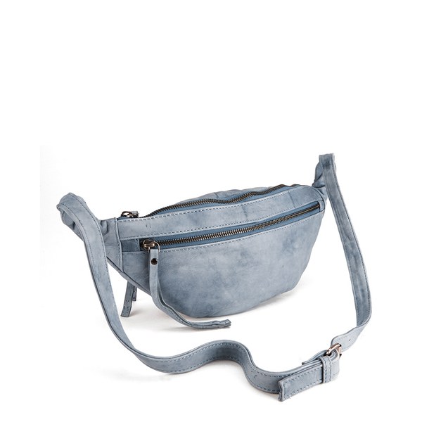 BeckSöndergaard Women's Belly Edge Leather Bum Bag Washed Denim Free UK Delivery over £50