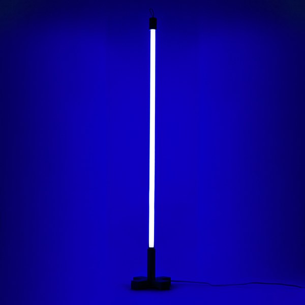 Seletti Linea Neon Fluorescent Lamp Blue