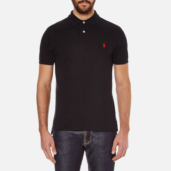 Polo Ralph Lauren Men's Slim Fit Short Sleeved Polo Shirt - Polo Black ...