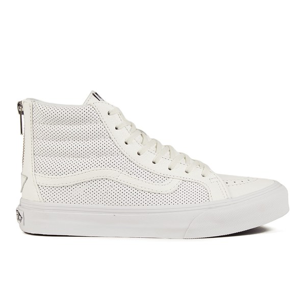 white leather high top vans womens