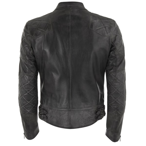 Beckham for Belstaff Men's Stannard Leather Blouson Jacket - Black ...