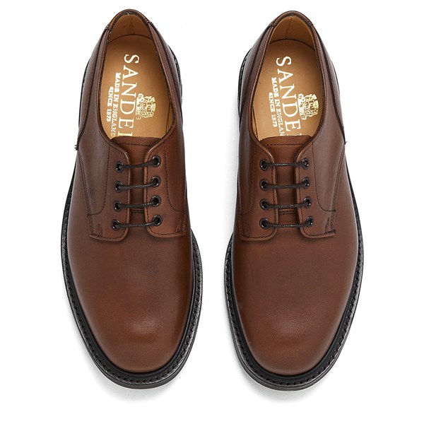 Sanders Men's Worcester Waxy Leather Derby Shoes - English Tan | FREE ...
