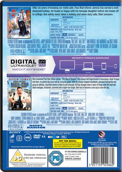 Paul Blart: Mall Cop 1 & 2 (Includes UltraViolet Copy) DVD ...