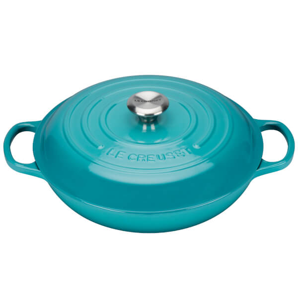 Le Creuset Signature Cast Iron Shallow Cerole Dish 26cm Teal Le Creuset Signature Cast Iron Shallow Cerole Dish 26cm Teal Image 1
