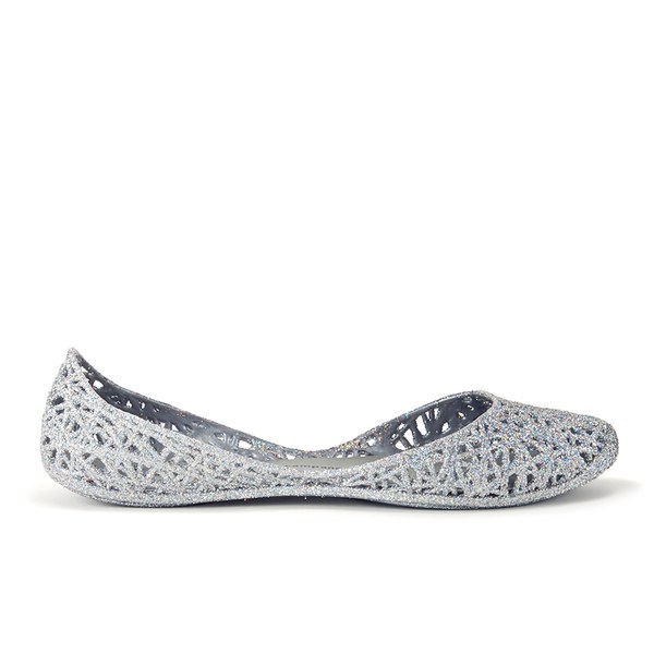 silver sparkle ballet flats