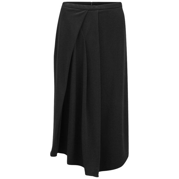 Black midi skirt, Black pleated skirt, Below the knee skirt