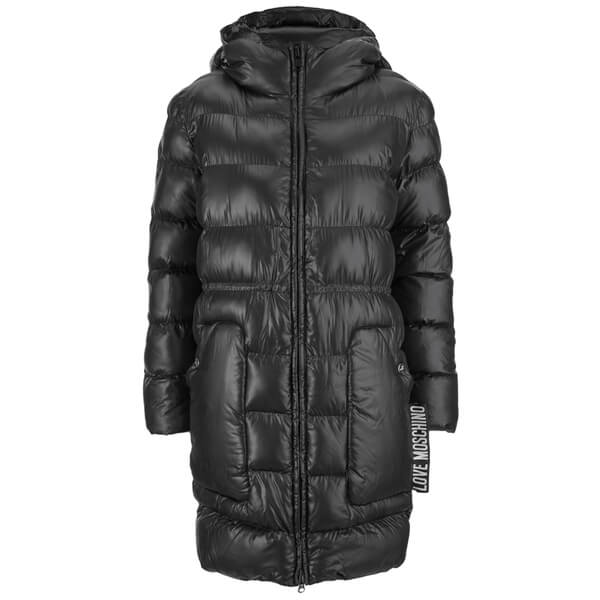 Love Moschino Women S Puffer Coat Black Free Uk Delivery Over 50 Love Moschino Women S Puffer Coat Black Image 1