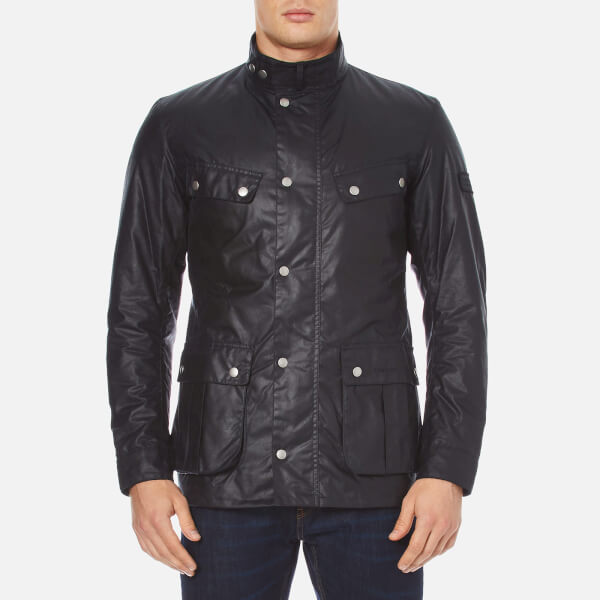 Barbour International Men's Duke Wax Jacket - Navy - Free UK Delivery ...