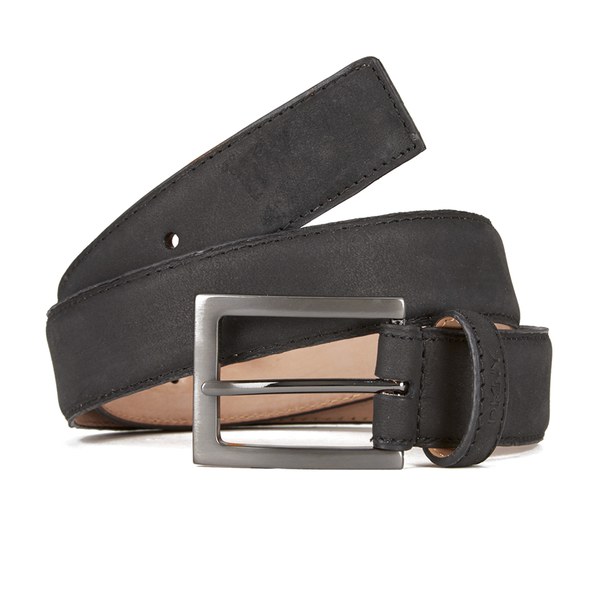 DKNY Mens Nubuck Leather Belt - Black Mens Accessories | TheHut.com