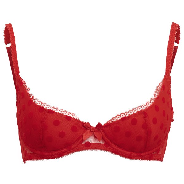 Lagent By Agent Provocateur Womens Rosalyn Quarter Cup Bra Red 