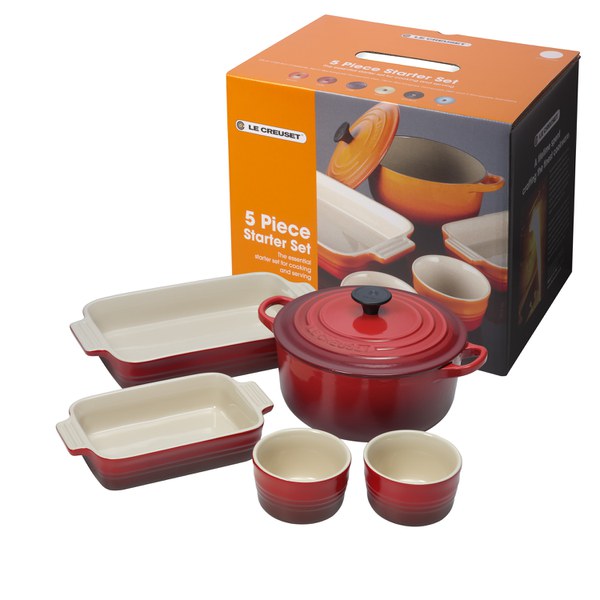 Le Creuset 5 Piece Starter Set Cerise IWOOT