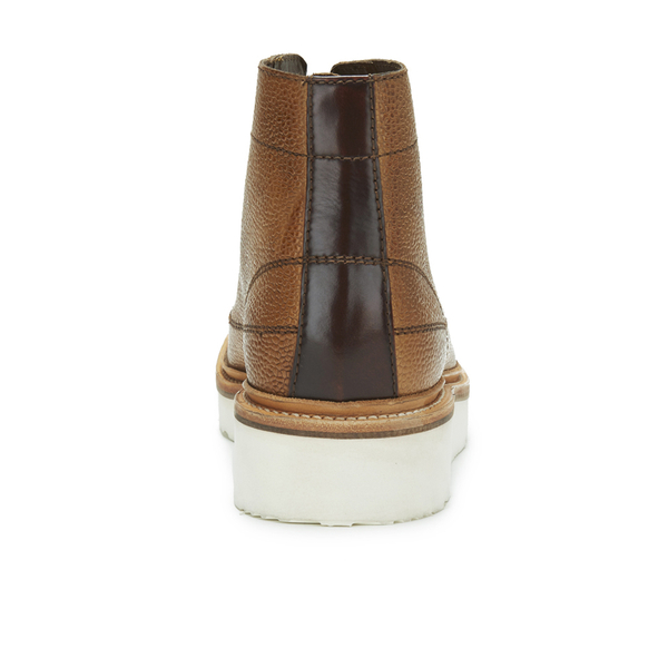 Grenson Men's Andy Grain Leather Laceup Monkey Boots Tan FREE UK