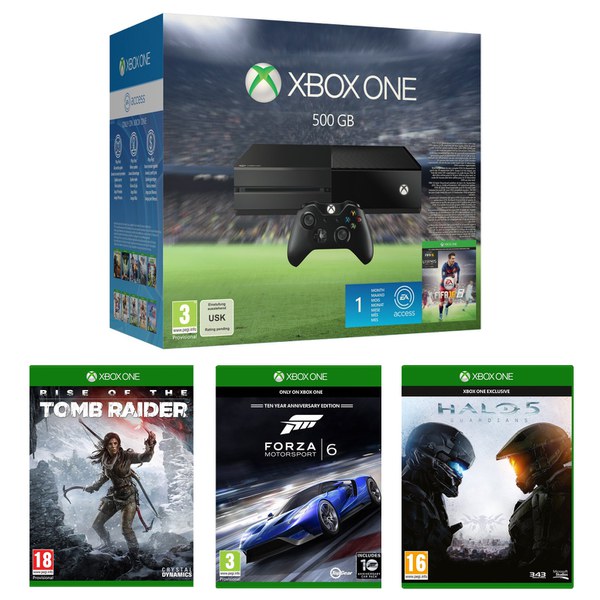 Xbox One 500GB With FIFA 16, Halo 5, Forza 6 & Rise of the 