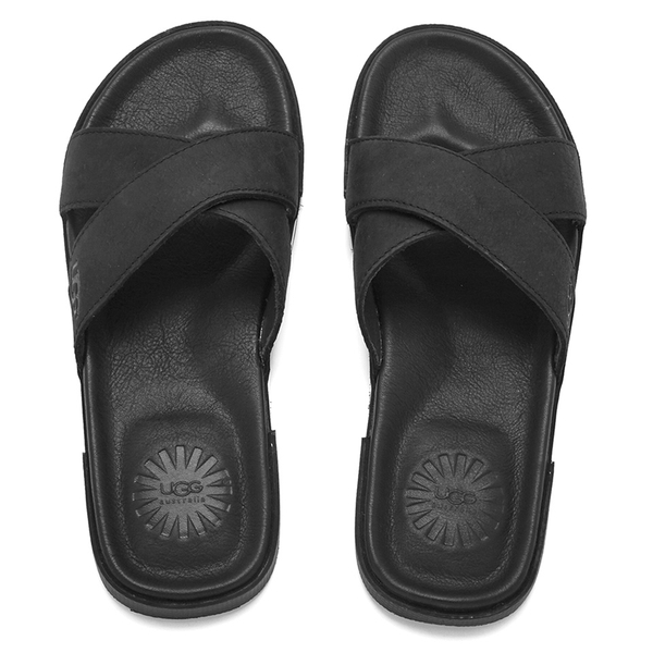 UGG Men's Ithan Nubuck Slide Sandals - Black | FREE UK Delivery | Allsole