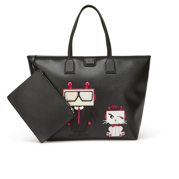 Karl Lagerfeld Women's K/Robot Shopper Karl & Choupette Bag - Black