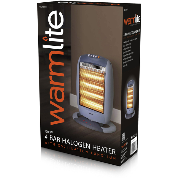 Warmlite WL42002 4 Bar Halogen Heater Grey 1600W IWOOT