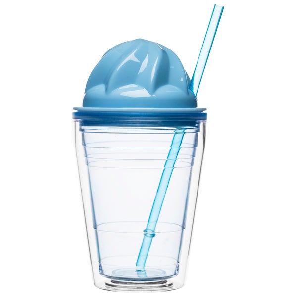 Sagaform Sweet Plastic Milkshake Cup 350ml Blue IWOOT Sagaform sweet plastic milkshake cup 350ml blue iwoot