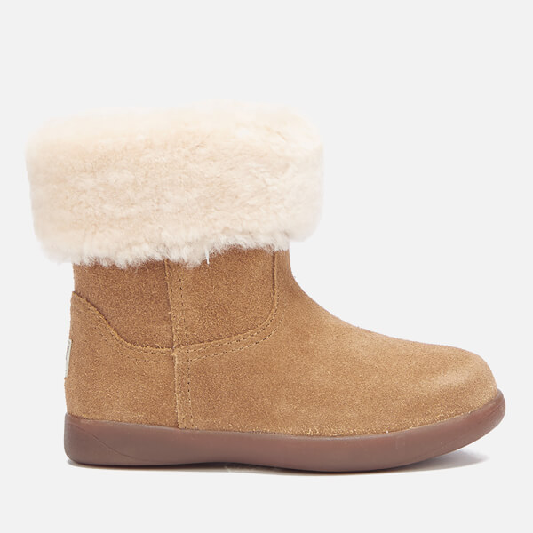 UGG Toddlers' Jorie II Sheepskin Collar Suede Boots Chestnut Junior