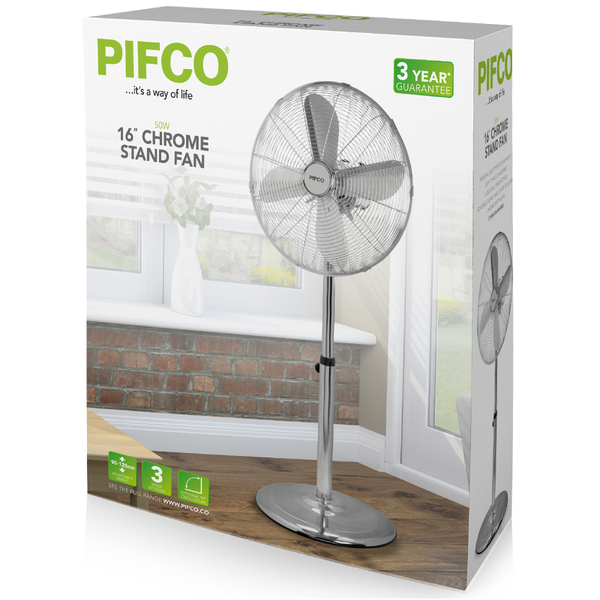 Pifco P40002 16 Inch Chrome Stand Fan IWOOT