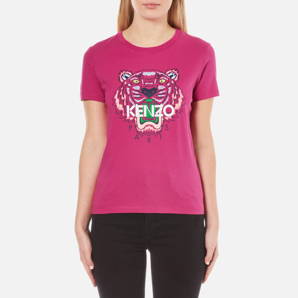 KENZO Women's Printed Tiger On Cotton Single Jersey TShirt Pink
