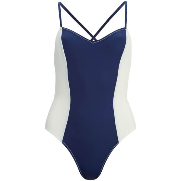 Solid & Striped Women's The Diana Swimsuit - Navy/Cream - Free UK ...