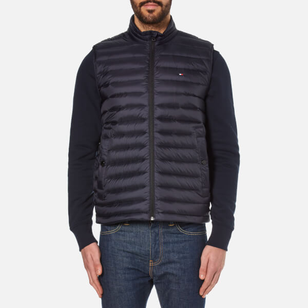 Tommy Hilfiger Men's Lightweight Packable Down Vest Midnight Clothing