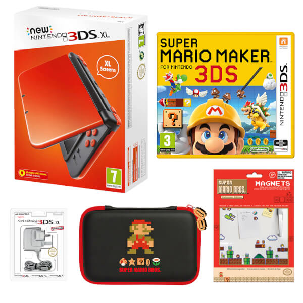 New Nintendo 3DS XL Orange/Black + Super Mario Maker for Nintendo 3DS
