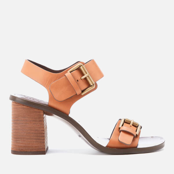See By Chloé Women's Buckle Leather Heeled Sandals - Malt - Free UK ...