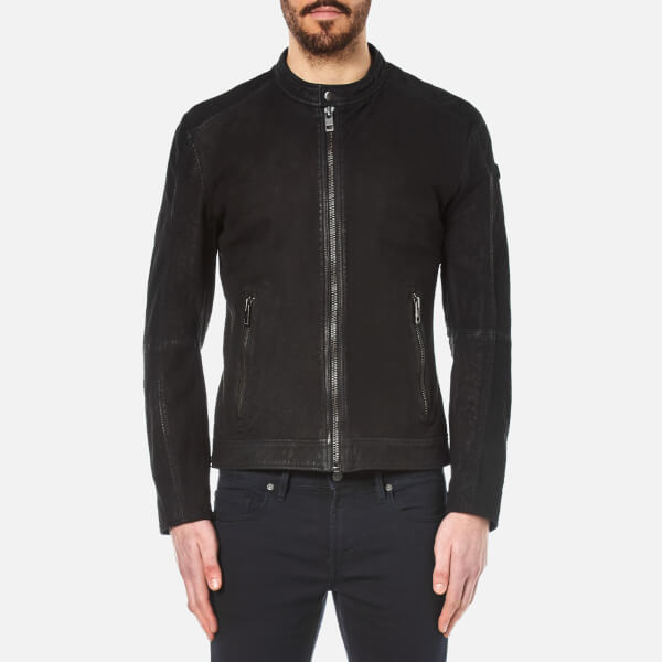 BOSS Orange Men's Jonate Leather Jacket - Black Clothing | TheHut.com