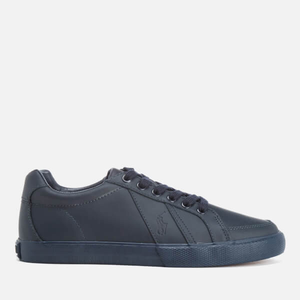 Polo Ralph Lauren Mens Hugh Leather Trainers Newport Navy Image 1 Polo Ralph Lauren Mens Hugh Leather Trainers Newport Navy Image 1