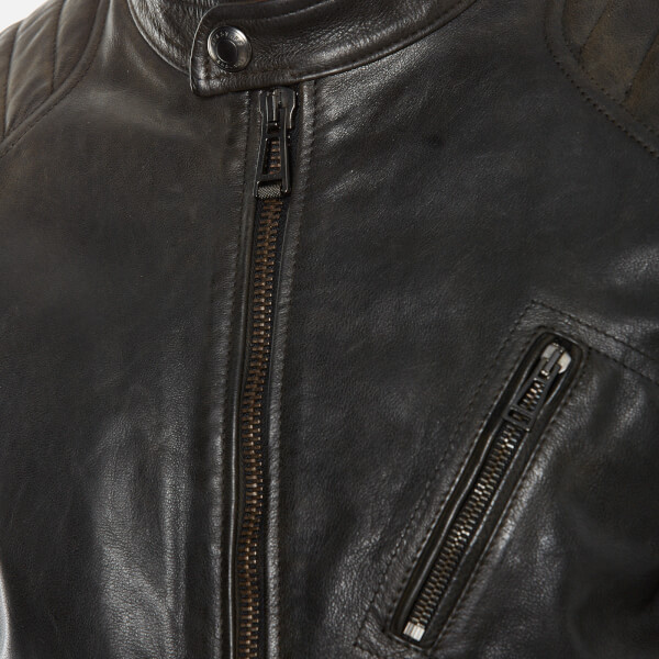 Belstaff Men's Sandway Leather Blouson Jacket - Vintage Black - Free UK ...