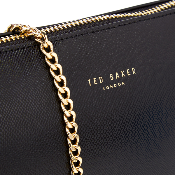 black crossbody with gold chain