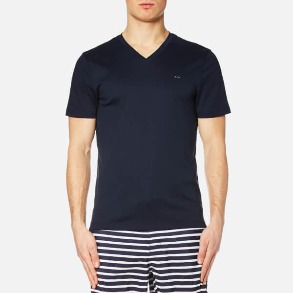 Michael Kors Men's Sleek Mk V Neck T-Shirt - Midnight Clothing | TheHut.com