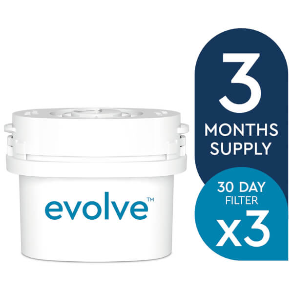 Aqua Optima 3 x 30 Day Evolve Water Filter Cartridges Fits BRITA MAXTRA Jugs (3 Month Pack) IWOOT