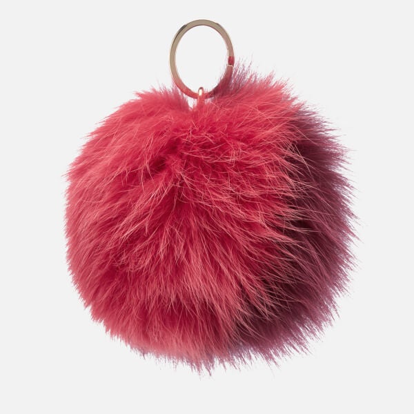 pom keyring pom red fur Pom Women's  Furla Rosa Bicolor Pom Keyring Bubble