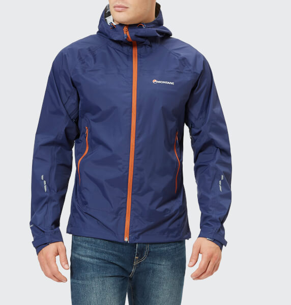 Montane Men's Atomic Rain Shell Jacket Antarctic Blue/Tangerine
