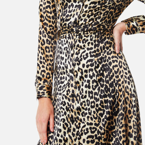 Ganni Women's Dufort Silk Dress - Leopard - Free UK Delivery over £50