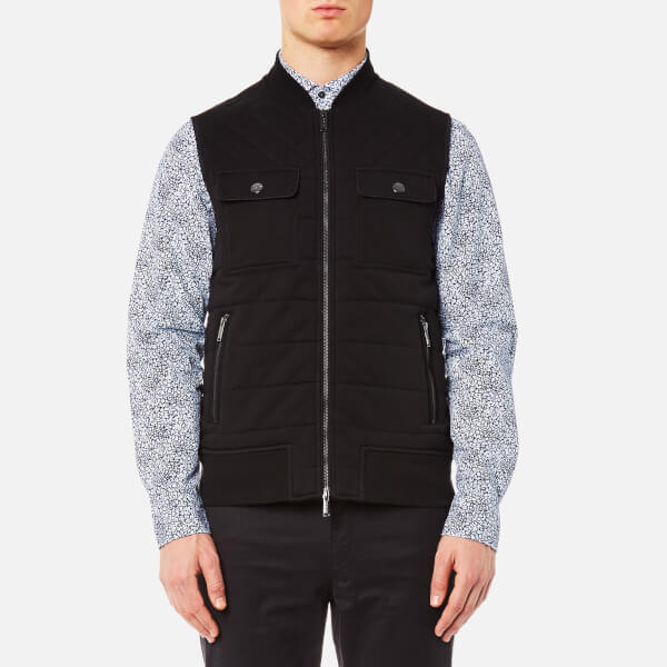 Michael Kors Men's Quilted Knitted Vest Black Clothing