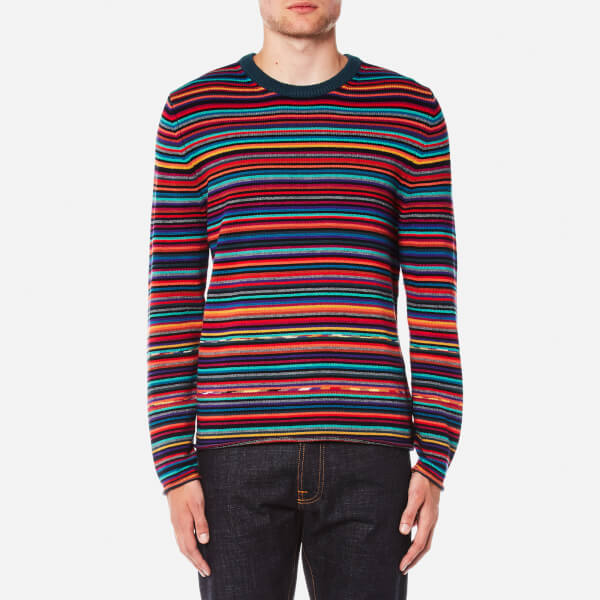 PS by Paul Smith Men's All Over Stripe Knitted Jumper Multi Free UK