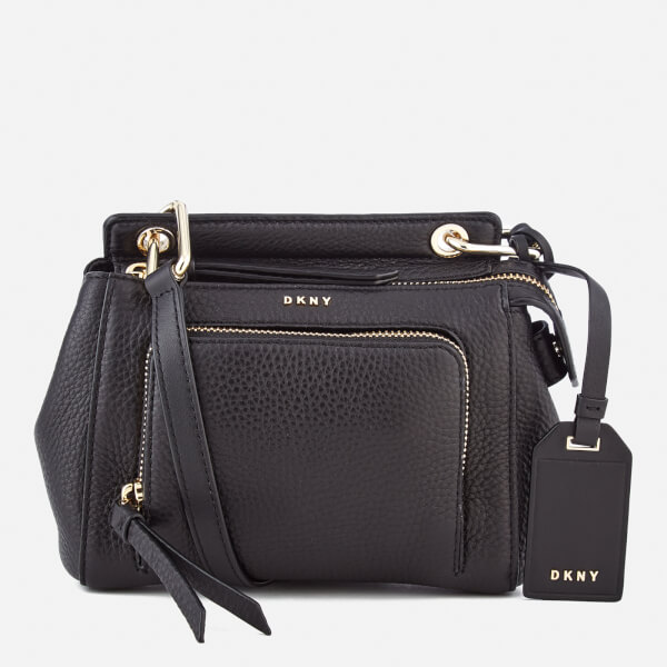 DKNY Women&#39;s Pebble Leather Mini Top Handle Cross Body Bag - Black