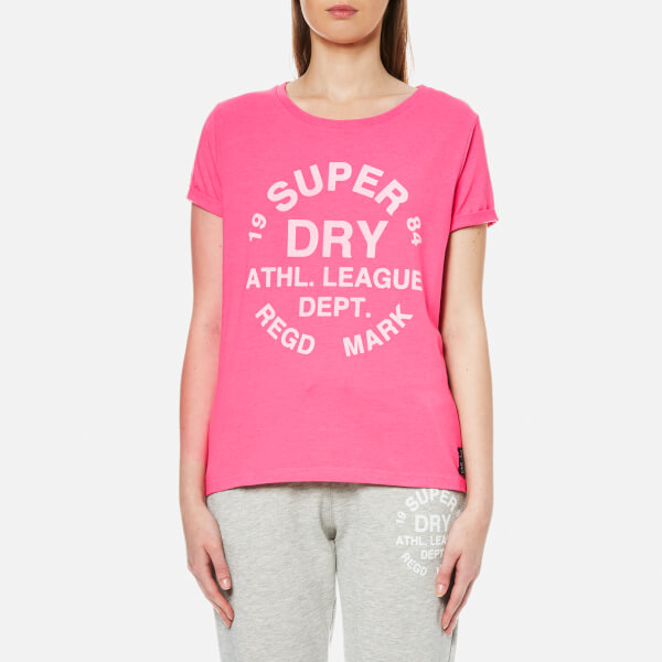 Superdry Women's Athletic Leisure TShirt 90's Raspberry Pink Womens