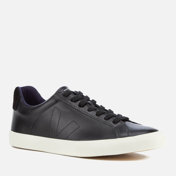 Veja Men's Esplar Low Leather Trainers - Black - Free UK Delivery over £50