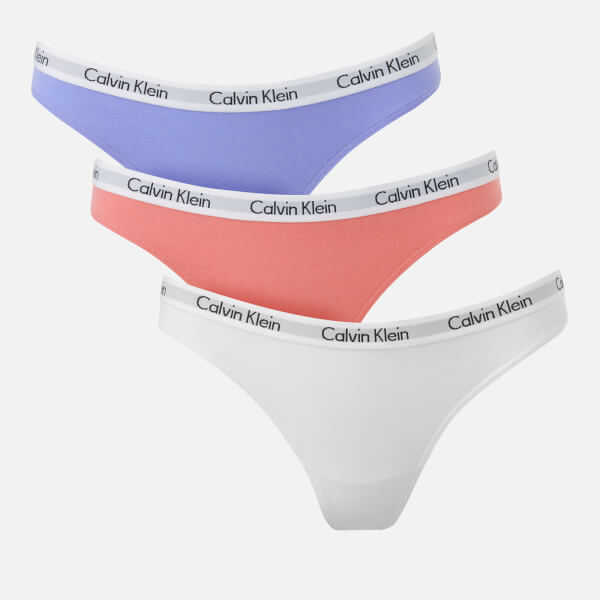 Calvin Klein Women's 3 Pack Thongs - White/Epthmeral/Sensation - Free ...