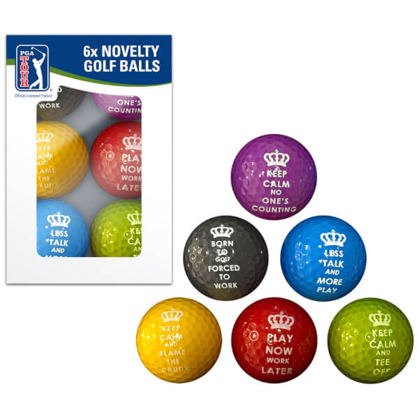 PGA Tour Novelty Golf Balls (6 Pack) IWOOT