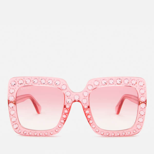 Gucci Women's Large Square Frame Sunglasses - Pink - Free UK Delivery ...