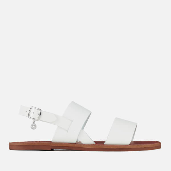 off white large strap flat sandals