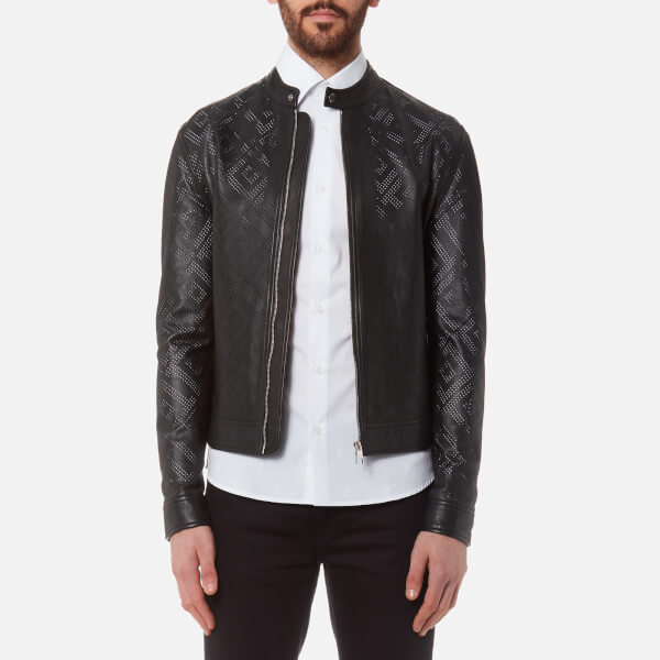 Versace Collection Men S Perforated Leather Jacket Nero Clothing Versace Collection Men S Perforated Leather Jacket Nero Image 1