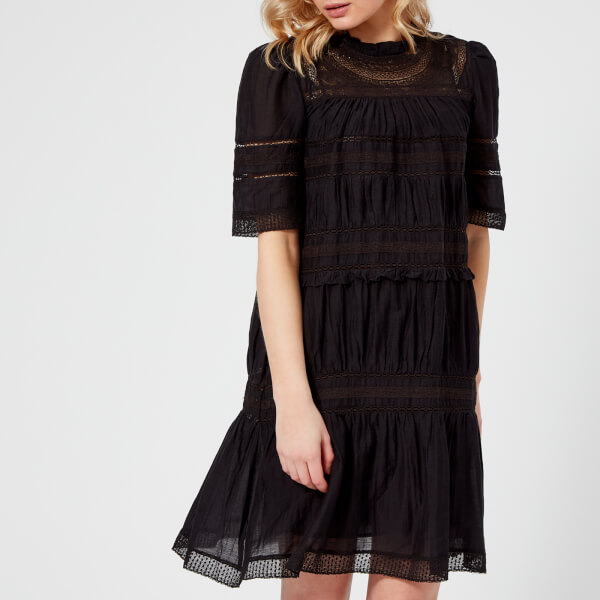 Isabel Marant Etoile Women's Vicky Lace & Cotton Short Dress - Black ...